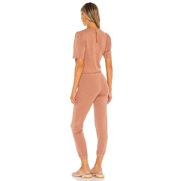Monrow Supersoft Puff Sleeve Jumpsuit Dry Rose Medium Romper Coverall REVOLVE - Picture 2 of 12
